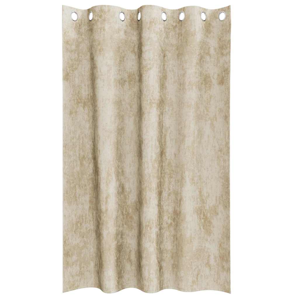 vidaXL Samtvorhänge mit Vorhängen 2 pcs Creme 175 x 140 cm Samt