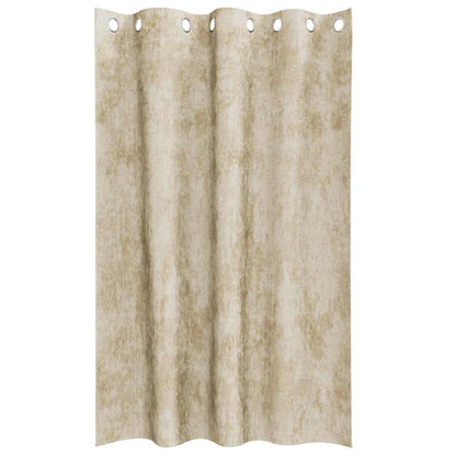 vidaXL Samtvorhänge mit Vorhängen 2 pcs Creme 175 x 140 cm Samt