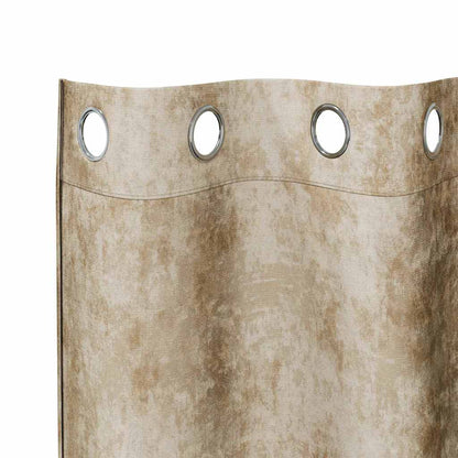 vidaXL Samtvorhänge mit Vorhängen 2 pcs Creme 245 x 140 cm Samt