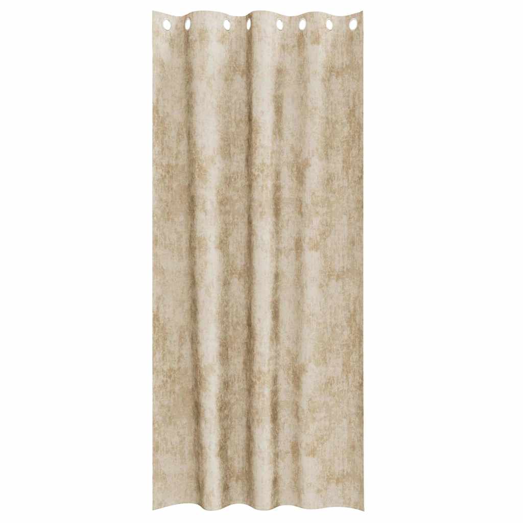 vidaXL Samtvorhänge mit Vorhängen 2 pcs Creme 245 x 140 cm Samt