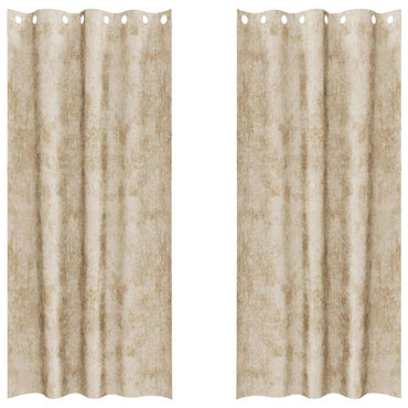 vidaXL Samtvorhänge mit Vorhängen 2 pcs Creme 260 x 140 cm Samt