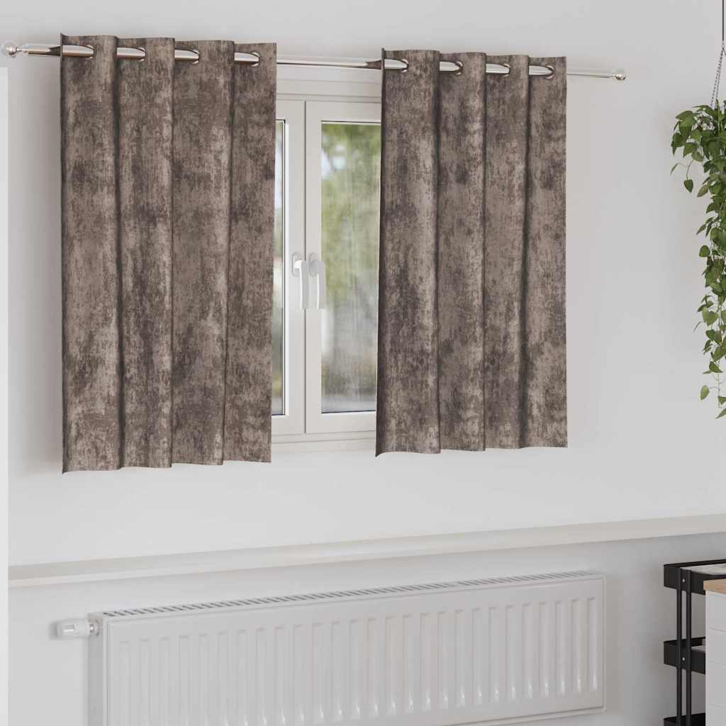vidaXL Samtvorhänge mit Vorhängen 2 pcs Cappuccino 140 x 140 cm Samt