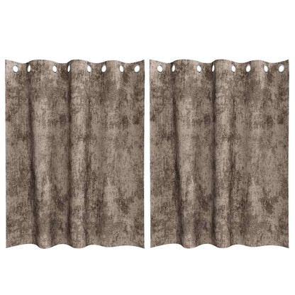 vidaXL Samtvorhänge mit Vorhängen 2 pcs Cappuccino 140 x 140 cm Samt