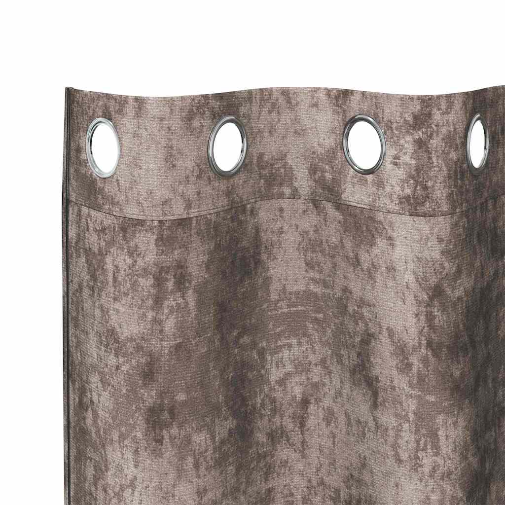 vidaXL Samtvorhänge mit Vorhängen 2 pcs Cappuccino 175 x 140 cm Samt