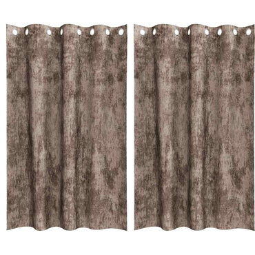 vidaXL Samtvorhänge mit Vorhängen 2 pcs Cappuccino 175 x 140 cm Samt