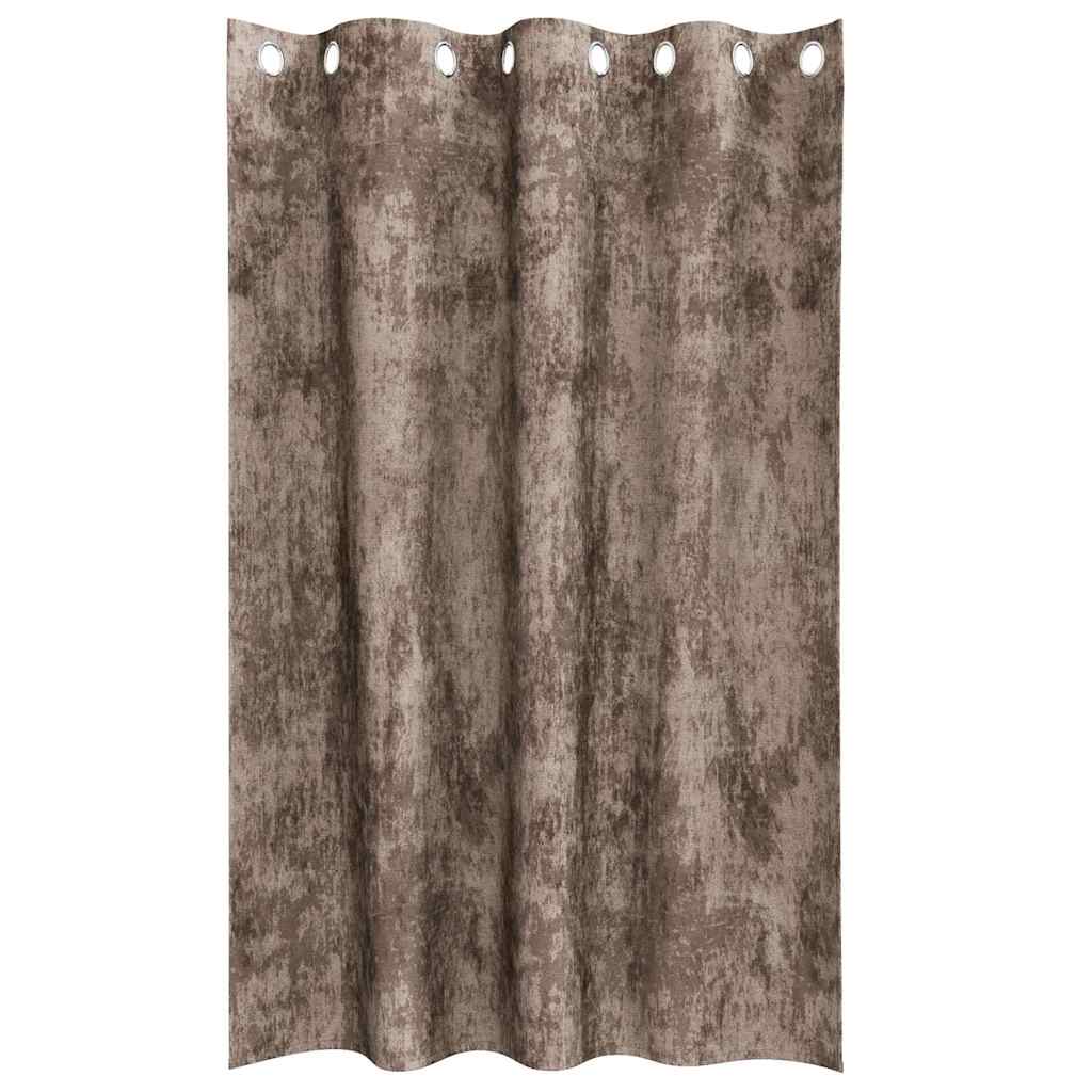 vidaXL Samtvorhänge mit Vorhängen 2 pcs Cappuccino 175 x 140 cm Samt