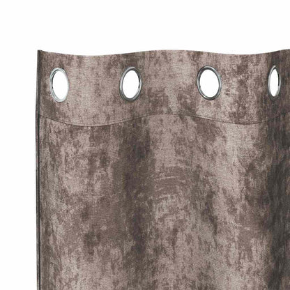 vidaXL Samtvorhänge mit Vorhängen 2 pcs Cappuccino 260 x 140 cm Samt