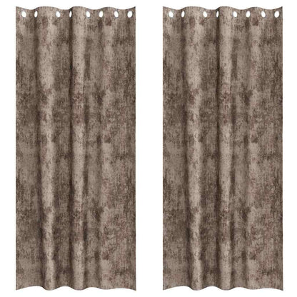 vidaXL Samtvorhänge mit Vorhängen 2 pcs Cappuccino 260 x 140 cm Samt
