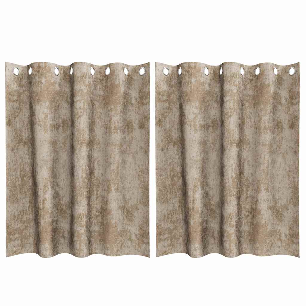 vidaXL Samtvorhänge mit Vorhängen 2 pcs Champagner 140 x 140 cm Samt
