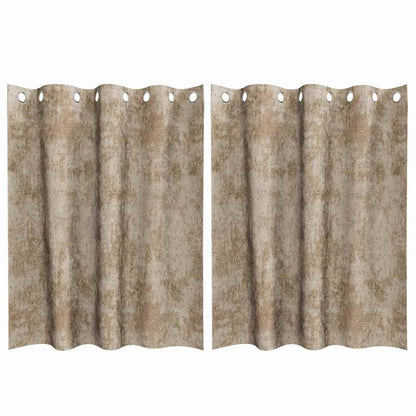 vidaXL Samtvorhänge mit Vorhängen 2 pcs Champagner 140 x 140 cm Samt