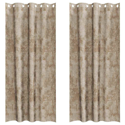 vidaXL Samtvorhänge mit Vorhängen 2 pcs Champagner 225 x 140 cm Samt
