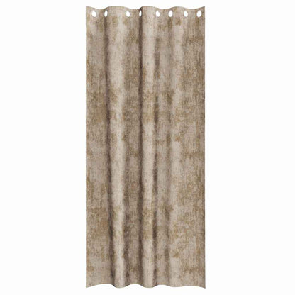vidaXL Samtvorhänge mit Vorhängen 2 pcs Champagner 225 x 140 cm Samt