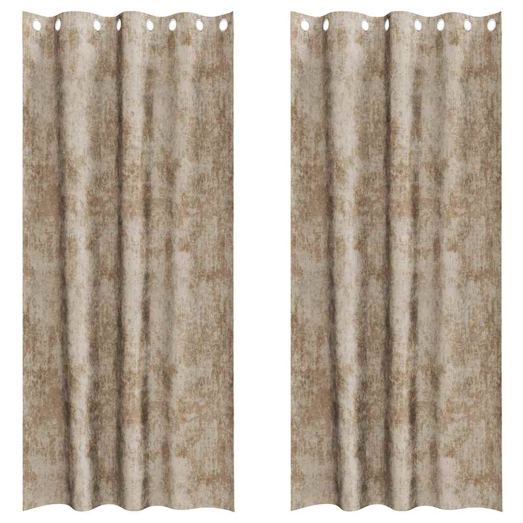 vidaXL Samtvorhänge mit Vorhängen 2 pcs Champagner 245 x 140 cm Samt
