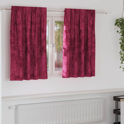 vidaXL Vorhang mit Vorhängen 2 pcs Weinrot 140 x 140 cm Samt