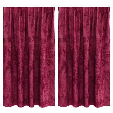 vidaXL Vorhang mit Vorhängen 2 pcs Weinrot 140 x 140 cm Samt
