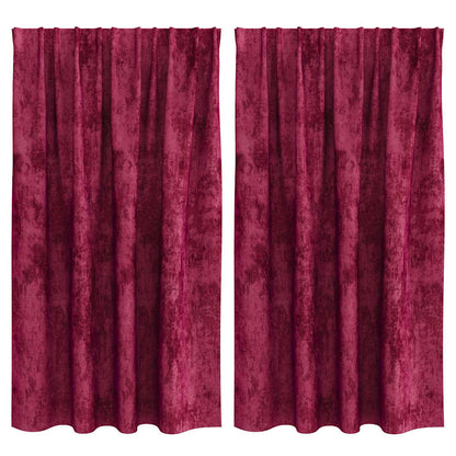 vidaXL Vorhang mit Vorhängen 2 pcs Weinrot 140 x 140 cm Samt