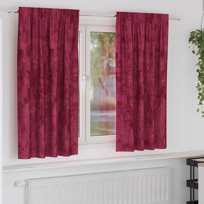 vidaXL Samtvorhänge mit Vorhängen 2 pcs Weinrot 175 x 140 cm Samt