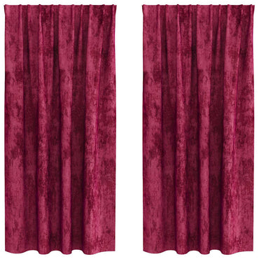 vidaXL Samtvorhänge mit Vorhängen 2 pcs Weinrot 175 x 140 cm Samt