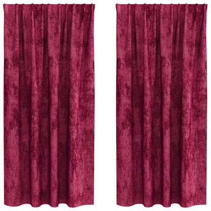 vidaXL Samtvorhänge mit Vorhängen 2 pcs Weinrot 175 x 140 cm Samt
