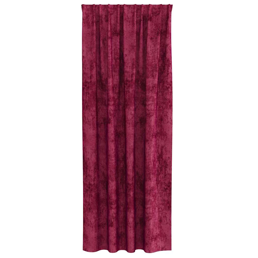vidaXL Samtvorhänge mit Vorhängen 2 pcs Weinrot 225 x 140 cm Samt
