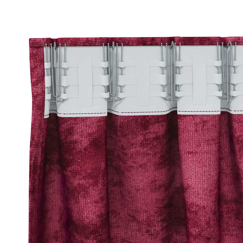 vidaXL Vorhang mit Vorhängen 2 pcs Weinrot 260 x 140 cm Samt