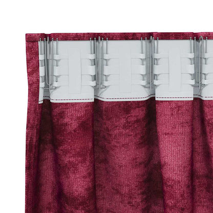 vidaXL Vorhang mit Vorhängen 2 pcs Weinrot 260 x 140 cm Samt