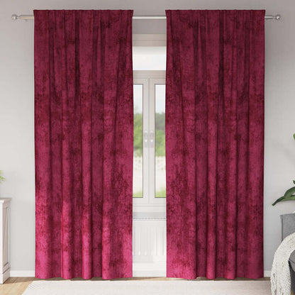 vidaXL Vorhang mit Vorhängen 2 pcs Weinrot 260 x 140 cm Samt
