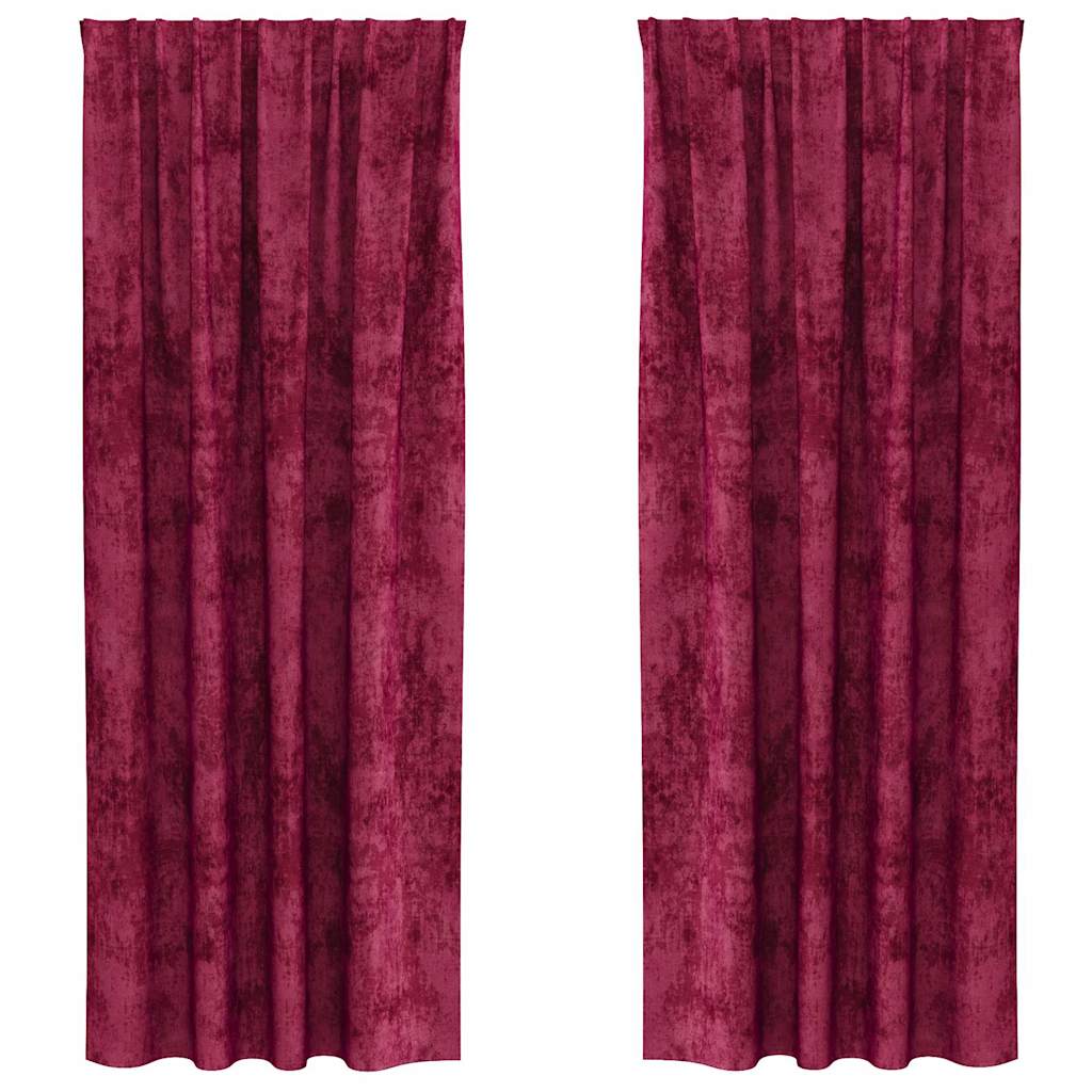 vidaXL Vorhang mit Vorhängen 2 pcs Weinrot 260 x 140 cm Samt