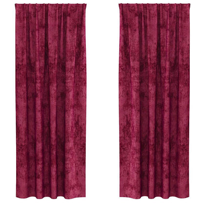 vidaXL Vorhang mit Vorhängen 2 pcs Weinrot 260 x 140 cm Samt