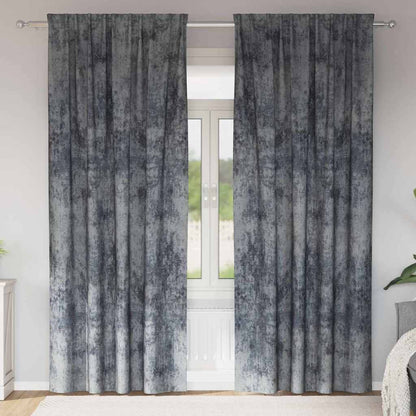 vidaXL Samtvorhänge mit Vorhängen 2 pcs Silber Grau 245 x 140 cm Samt