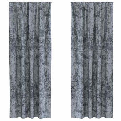 vidaXL Samtvorhänge mit Vorhängen 2 pcs Silber Grau 245 x 140 cm Samt