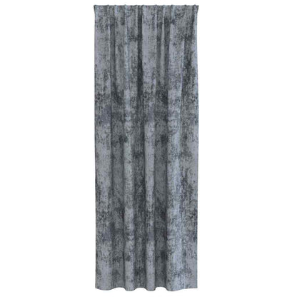 vidaXL Samtvorhänge mit Vorhängen 2 pcs Silber Grau 245 x 140 cm Samt
