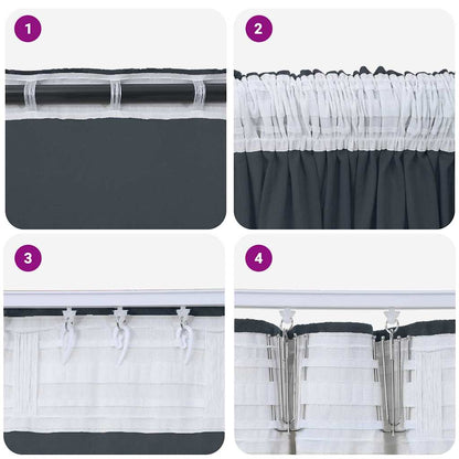 vidaXL Samtvorhänge mit Vorhängen 2 pcs Silber Grau 260 x 140 cm Samt