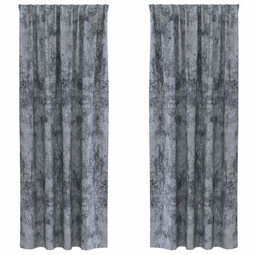 vidaXL Samtvorhänge mit Vorhängen 2 pcs Silber Grau 260 x 140 cm Samt