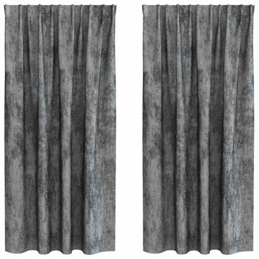 vidaXL Samtvorhänge mit Vorhängen 2 pcs Grau 175 x 140 cm Samt