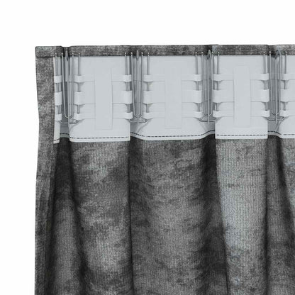 vidaXL Samtvorhänge mit Vorhängen 2 pcs Grau 225 x 140 cm Samt