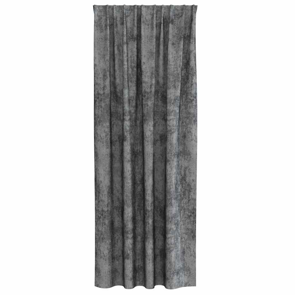 vidaXL Samtvorhänge mit Vorhängen 2 pcs Grau 245 x 140 cm Samt