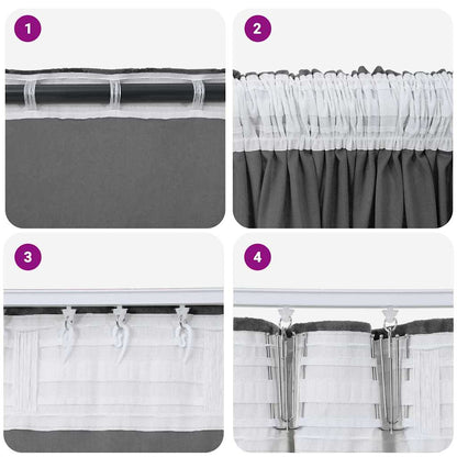 vidaXL Samtvorhänge mit Vorhängen 2 pcs Grau 260 x 140 cm Samt