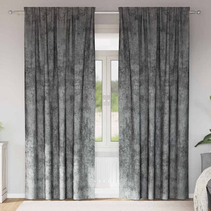 vidaXL Samtvorhänge mit Vorhängen 2 pcs Grau 260 x 140 cm Samt
