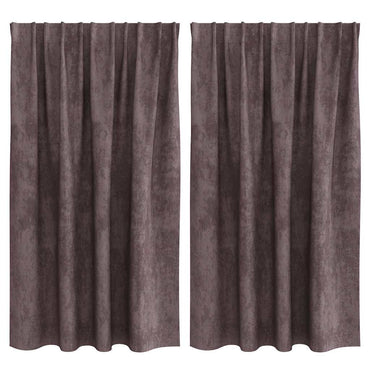 vidaXL Samtvorhänge mit Vorhängen 2 pcs Braun 140 x 140 cm Samt
