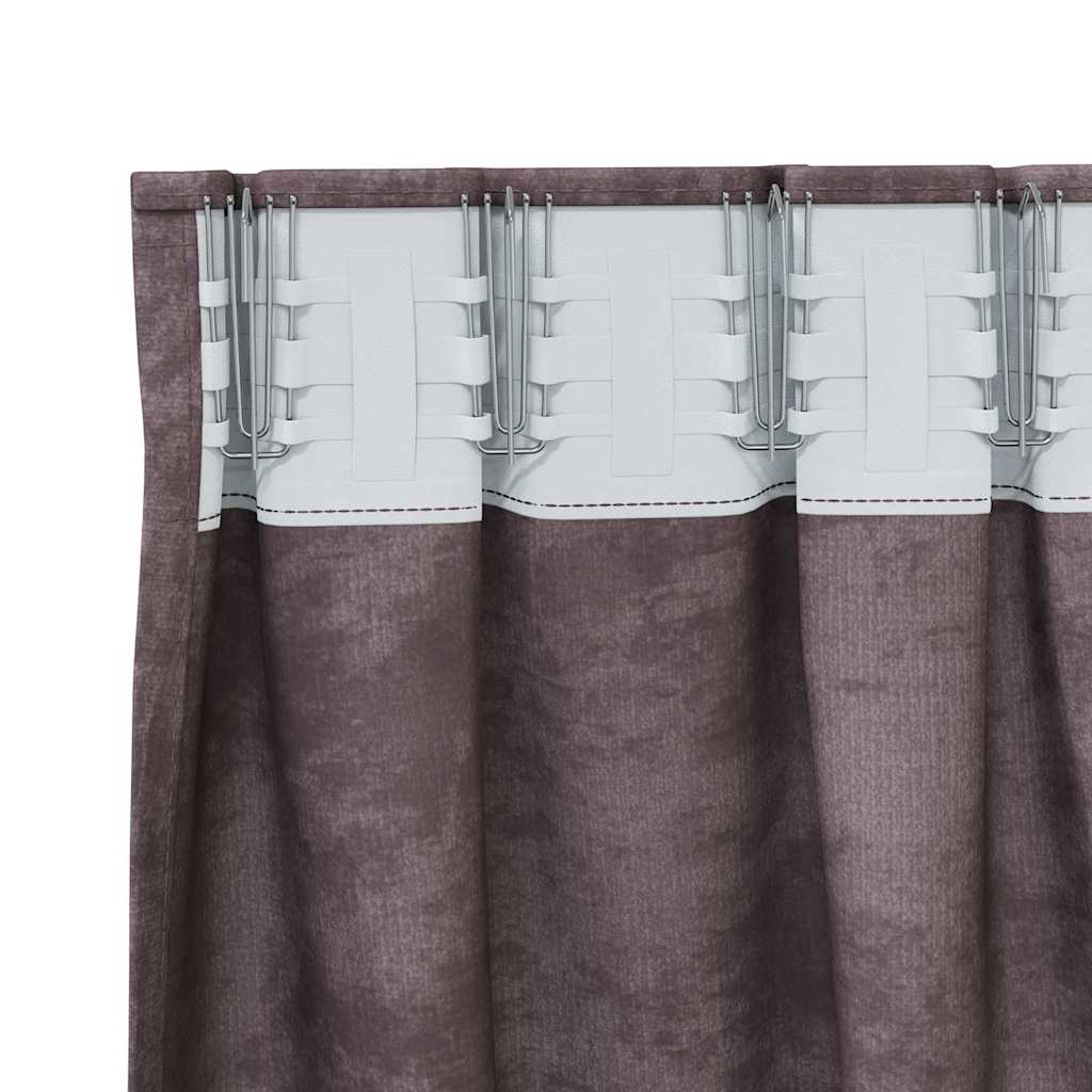 vidaXL Samtvorhänge mit Vorhängen 2 pcs Braun 245 x 140 cm Samt