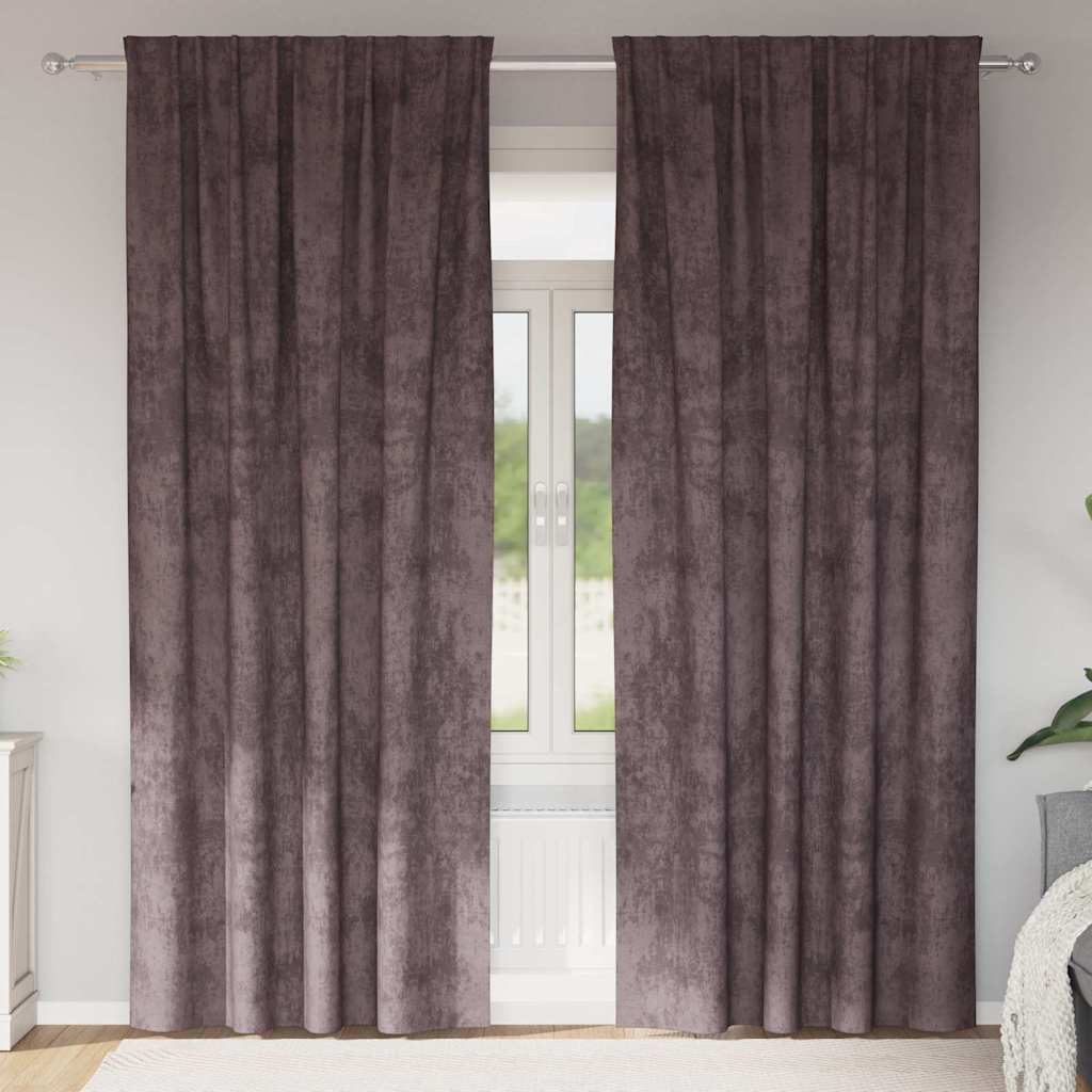 vidaXL Samtvorhänge mit Vorhängen 2 pcs Braun 245 x 140 cm Samt