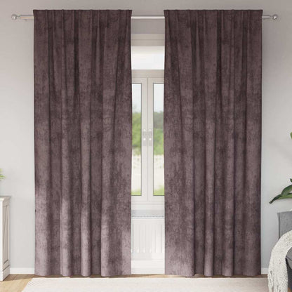 vidaXL Samtvorhänge mit Vorhängen 2 pcs Braun 245 x 140 cm Samt