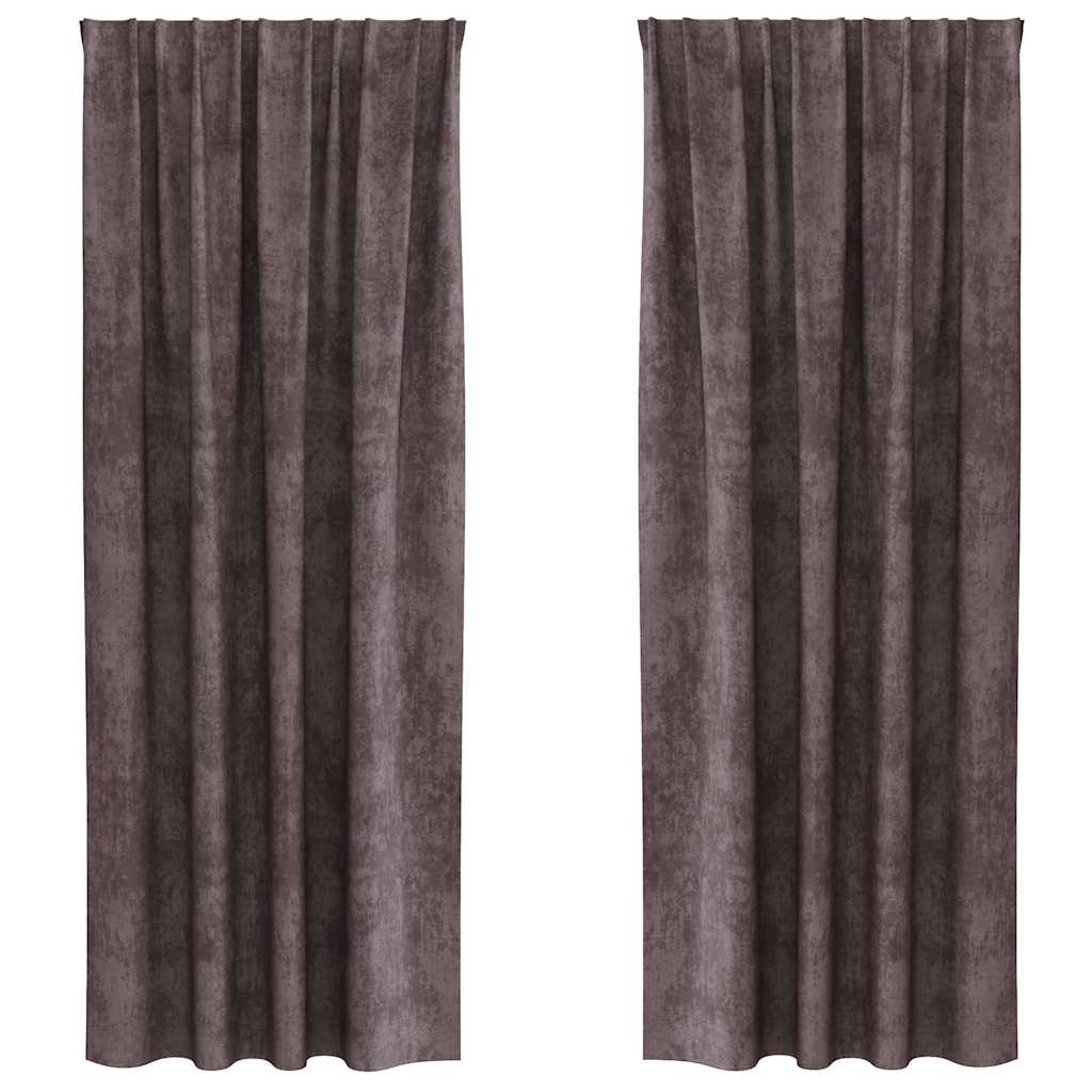 vidaXL Samtvorhänge mit Vorhängen 2 pcs Braun 245 x 140 cm Samt