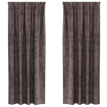vidaXL Samtvorhänge mit Vorhängen 2 pcs Braun 245 x 140 cm Samt