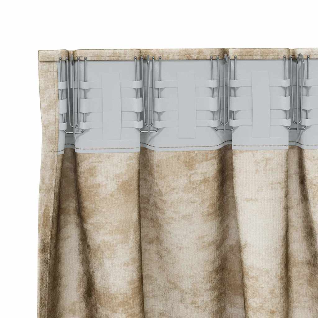 vidaXL Samtvorhänge mit Vorhängen 2 pcs Creme 225 x 140 cm Samt