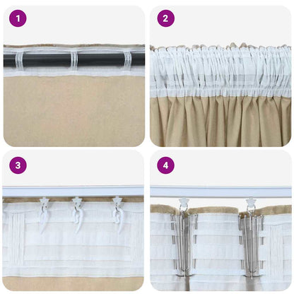vidaXL Samtvorhänge mit Vorhängen 2 pcs Creme 225 x 140 cm Samt