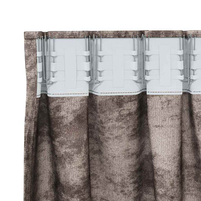 vidaXL Samtvorhänge mit Vorhängen 2 pcs Cappuccino 225 x 140 cm Samt