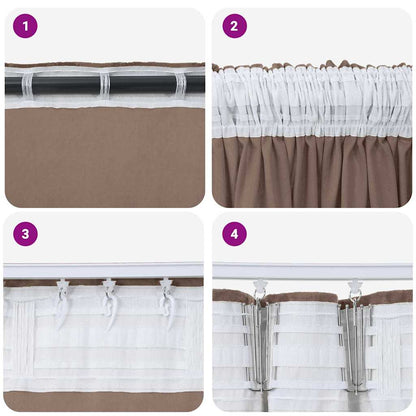 vidaXL Samtvorhänge mit Vorhängen 2 pcs Cappuccino 245 x 140 cm Samt