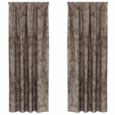 vidaXL Samtvorhänge mit Vorhängen 2 pcs Cappuccino 245 x 140 cm Samt